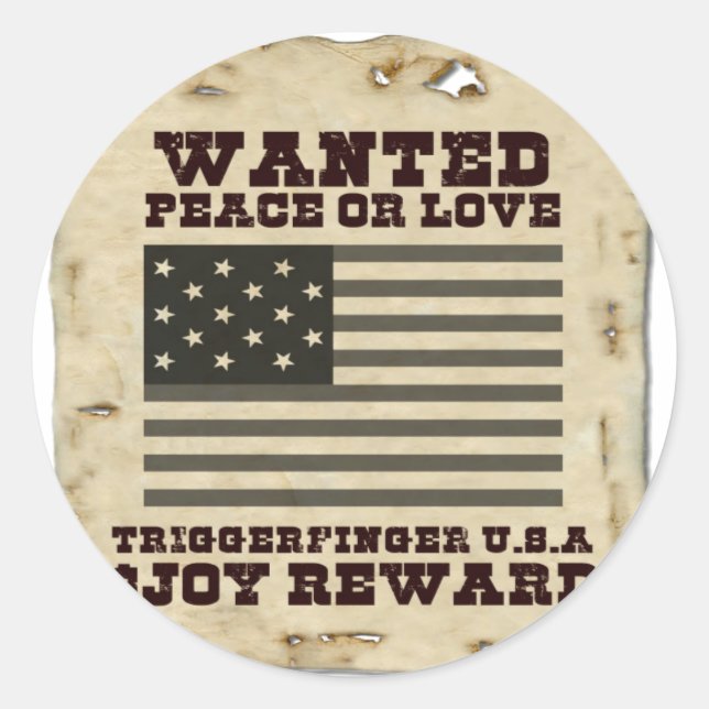Pegatina Redonda Paz deseada (Anverso)