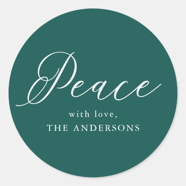 Pegatina Redonda Paz elegante | Vacaciones verdes prudentes (Anverso)