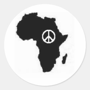 Pegatina Redonda paz en áfrica