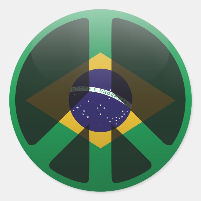 Pegatina Redonda Paz en Brasil (Anverso)