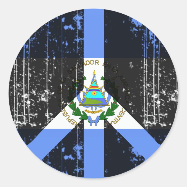 Pegatina Redonda Paz en El Salvador (Anverso)