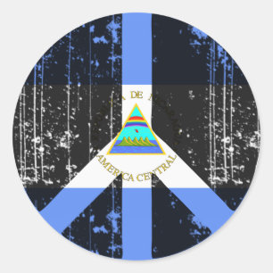 Pegatina Redonda Paz En Nicaragua