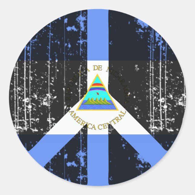 Pegatina Redonda Paz En Nicaragua (Anverso)