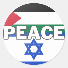 Pegatina Redonda Paz en Palestina Israel