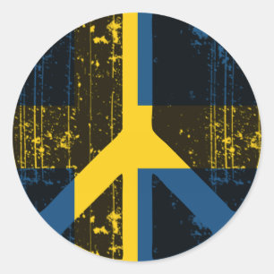 Pegatina Redonda Paz en Suecia
