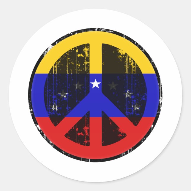 Pegatina Redonda Paz En Venezuela (Anverso)