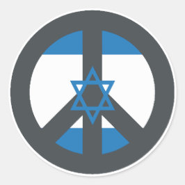 Pegatina Redonda Paz Israel