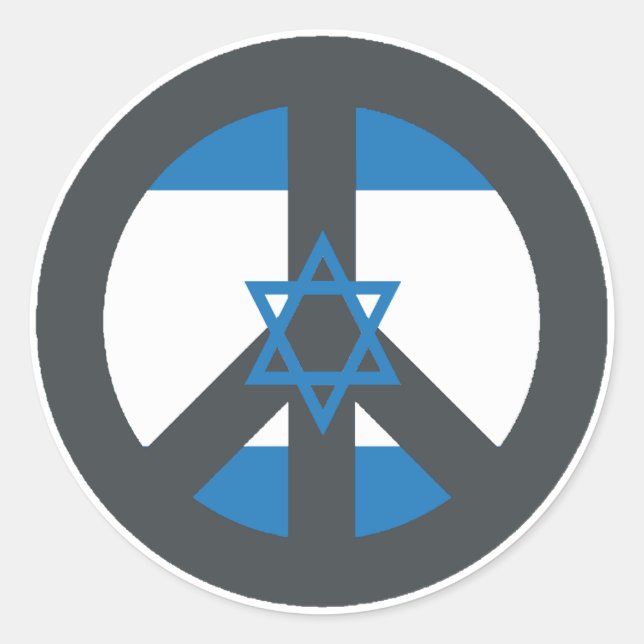 Pegatina Redonda Paz Israel (Anverso)