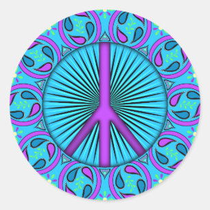 Pegatina Redonda Paz ~ Leaf