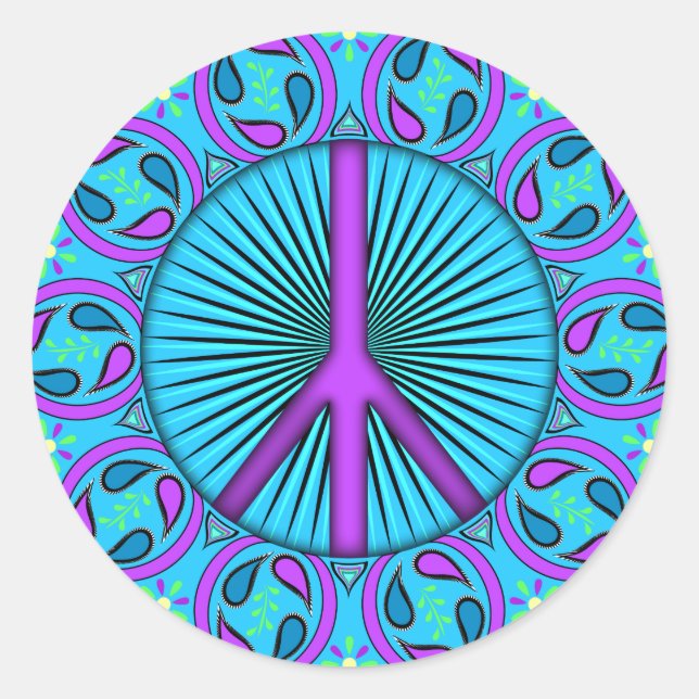 Pegatina Redonda Paz ~ Leaf (Anverso)