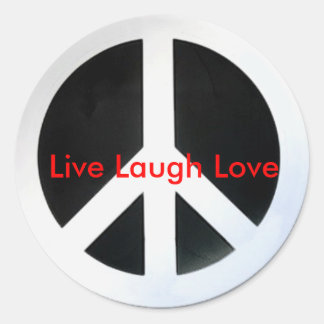 Pegatina Redonda paz, Live Laugh Love