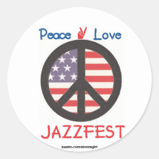 Pegatina Redonda paz love jf