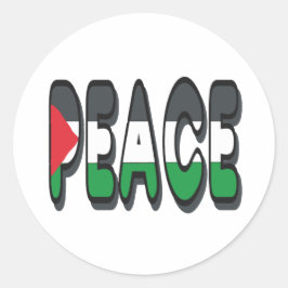 Pegatina Redonda Paz Palestina