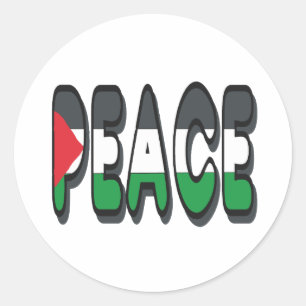 Pegatina Redonda Paz Palestina