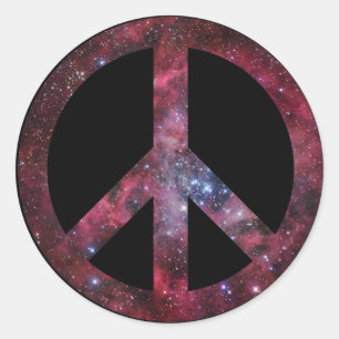 Pegatina Redonda Paz para todo el universo