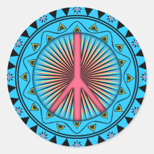 Pegatina Redonda Paz ~ Sol