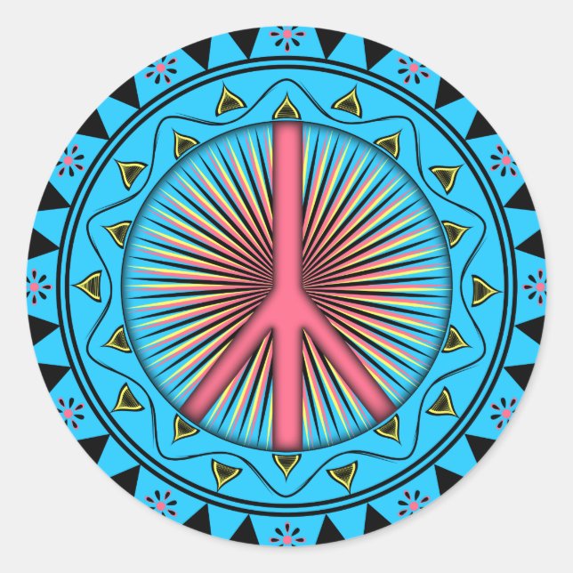 Pegatina Redonda Paz ~ Sol (Anverso)