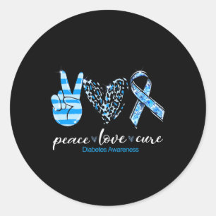 Pegatina Redonda Paz Tipo de Amor Diabetes Supervivientes de Sensib