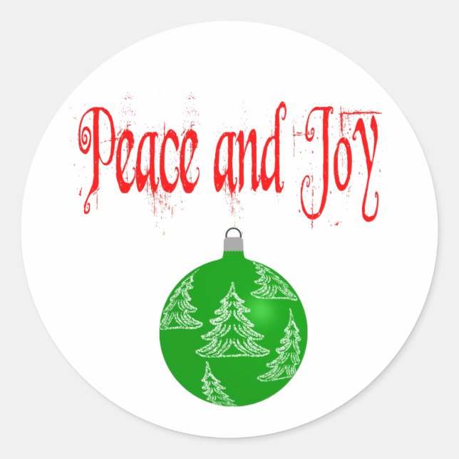Pegatina Redonda Paz y alegría de los navidades (Anverso)