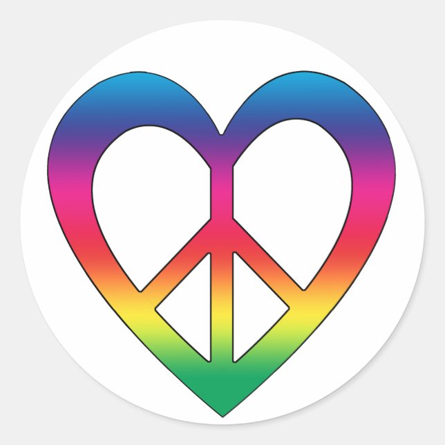 Pegatina Redonda Paz y amor (Anverso)