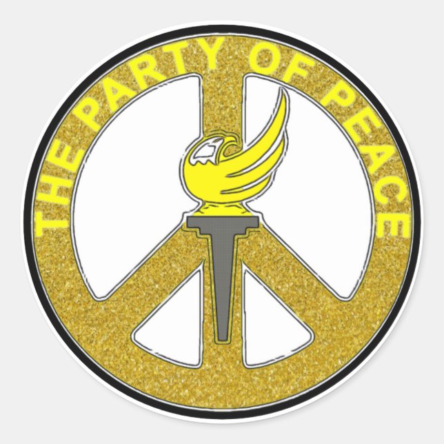 Pegatina Redonda Paz y cooperación (Anverso)