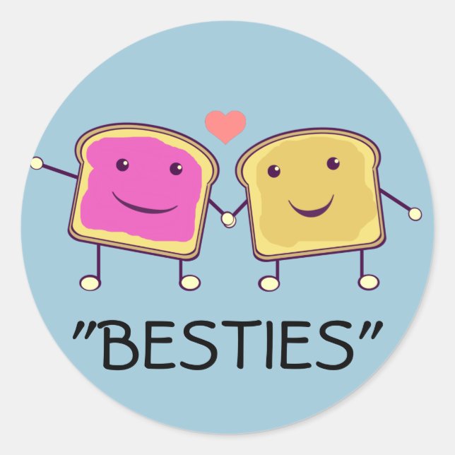 Pegatina Redonda PBJ Besties (Anverso)