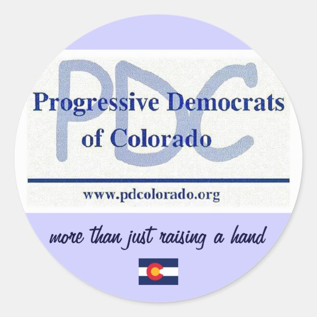 Pegatina Redonda PDC - Haciendo más Pegatinas (Anverso)