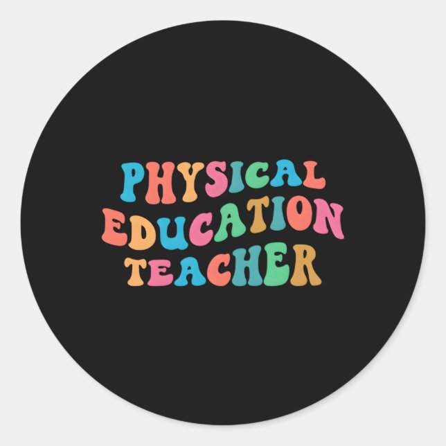 Pegatina Redonda Pe Physical Education Teacher Groove (Anverso)