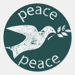 Pegatina Redonda Peace Dove