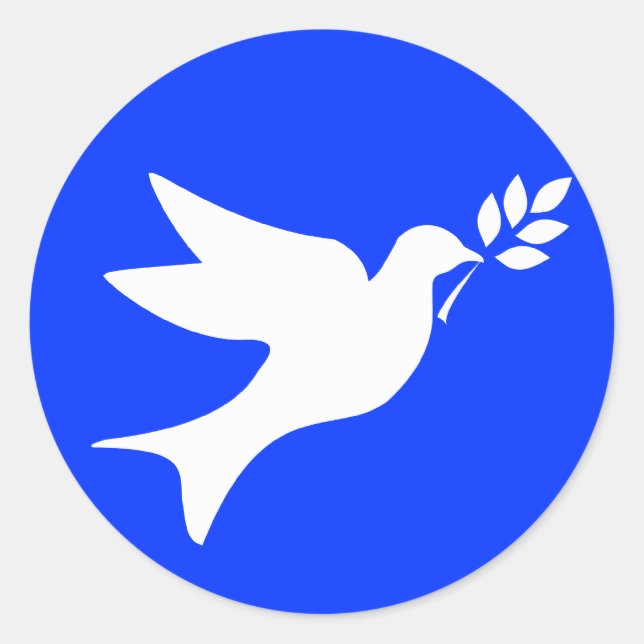 Pegatina Redonda Peace Dove (Anverso)