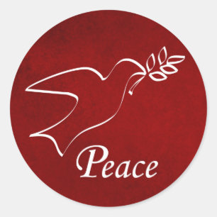 Pegatina Redonda Peace Dove