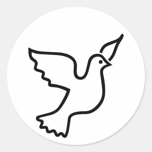 Pegatina Redonda Peace Dove (Anverso)