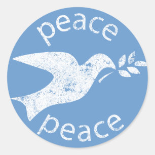 Pegatina Redonda Peace Dove