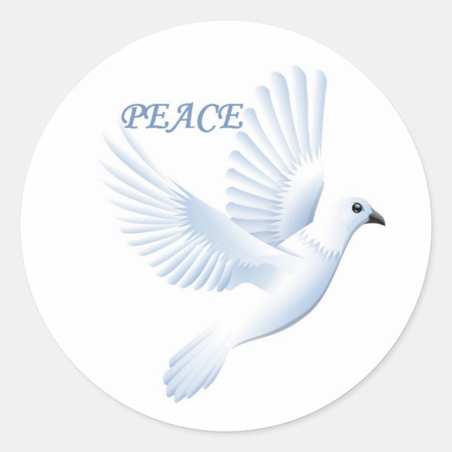 PEGATINA REDONDA PEACE DOVE (Anverso)