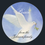 Pegatina Redonda Peace Dove Stickers Christmas<br><div class="desc">La Paz Me Encanta Los Pegatinas De Navidad. Personalizable.</div>