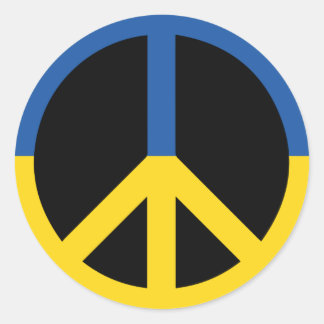 Pegatina Redonda peace for ukraine