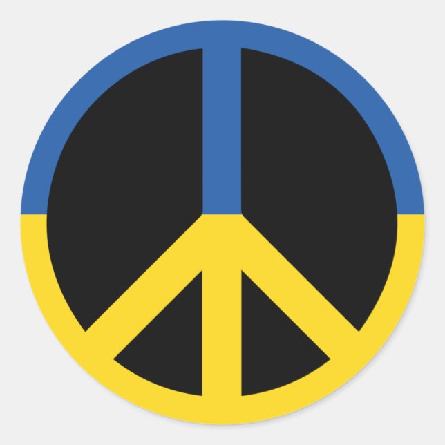 Pegatina Redonda peace for ukraine (Anverso)