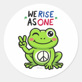 PEGATINA REDONDA PEACE FROG - WE RISE AS ONE STICKERS