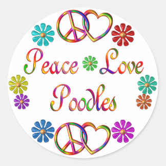 PEGATINA REDONDA PEACE LOTH POODLES