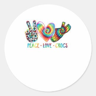 Pegatina Redonda Peace Love crocs Gratis Funny Gift