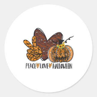 Pegatina Redonda Peace love Halloween