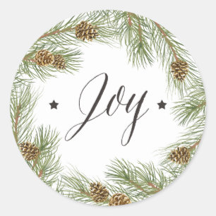 Pegatina Redonda Peace Love Joy Christmas Sticker