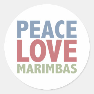 Pegatina Redonda Peace Love Marimbas