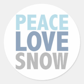 Pegatina Redonda Peace Love Snow Tees Regalos
