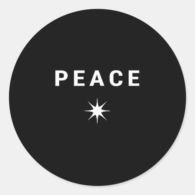 Pegatina Redonda Peace Minimalist Symbol  (Anverso)