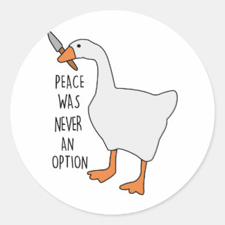 Pegatina Redonda Peace was never an option , Funny animal