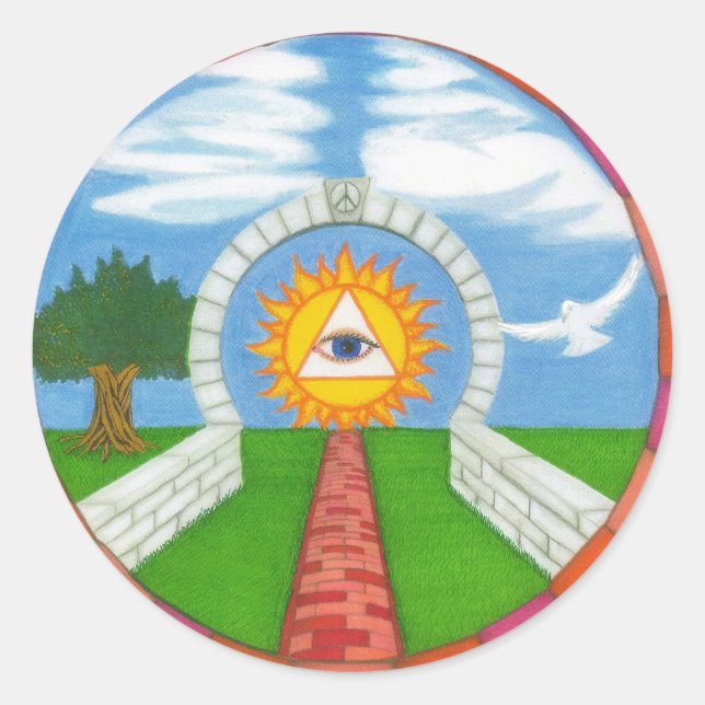 Pegatina Redonda peacemandala (Anverso)