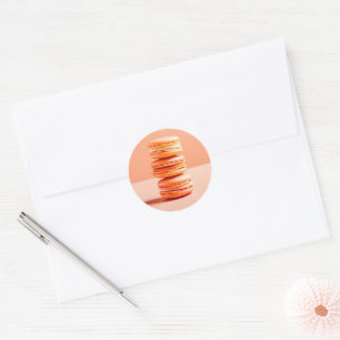 Pegatina Redonda Peach Fuzz, Macarons,