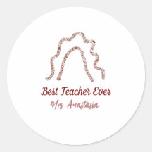 Peach marron glitter rainbow teacher appreciation