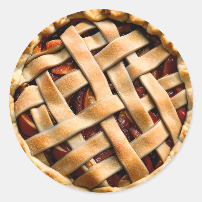 Pegatina Redonda Peach Pie con una corteza brillante (Anverso)